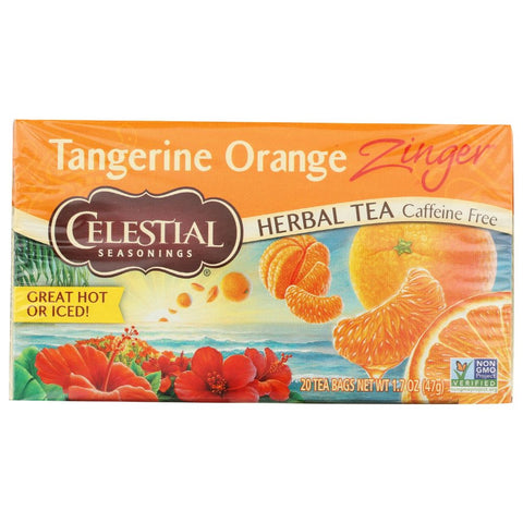 Tangerine Orange Zinger Herbal Tea Caffeine Free 20 Tea Bags CELESTIAL SEASONINGS