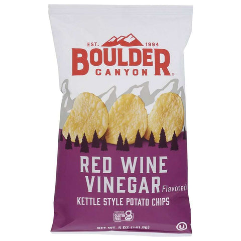 Red Wine Vinegar Kettle Cooked Potato Chips BOULDER CANYON 5 oz
