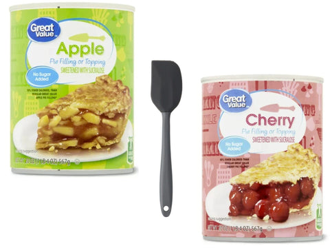 Great Value No Sugar Added Pie Filling Or Topping Variety Bundle, Includes One 20 Oz Apple Pie Filling, One 20 Oz Cherry, And On