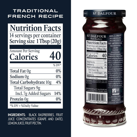 Black Raspberry Fruit Spread 10 oz St Dalfour