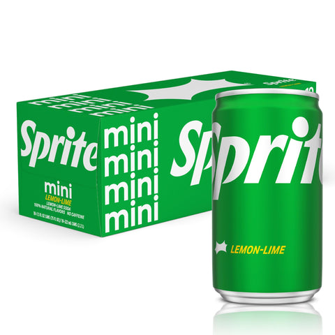 Sprite Lemon Lime Soda Soft Drinks, 7.5 fl oz, Pack of 10, Yellow-Green, Model 049000067248