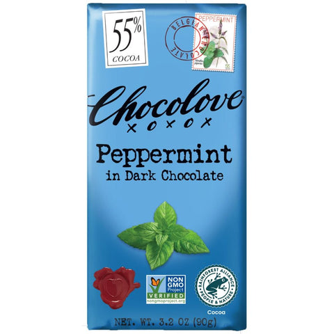 Peppermint Dark Chocolate Bar 3.2 oz CHOCOLOVE