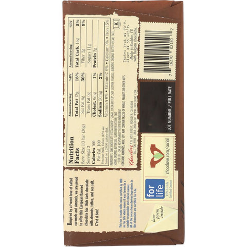 Almonds Toffee Sea Salt Dark Chocolate Bar CHOCOLOVE 3.2 oz