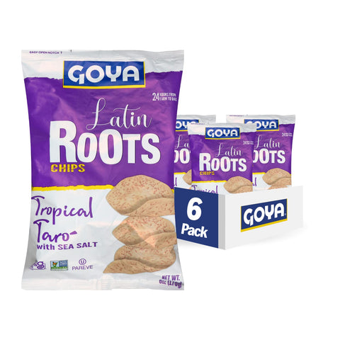 Goya Foods Tropical Taro Chips with Sea Salt, 6 Ounce (Pack of 6) - Delicious Latin Roots Snack