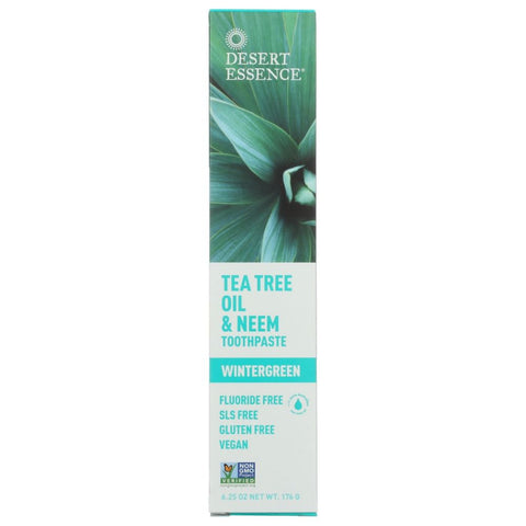 Natural Tea Tree Oil Wintergreen Toothpaste Fluoride-Free 6.25 oz DESERT ESSENCE