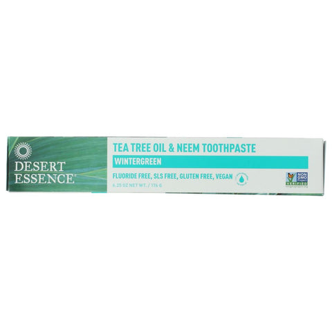 Natural Tea Tree Oil Wintergreen Toothpaste Fluoride-Free 6.25 oz DESERT ESSENCE