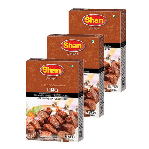 Shan Tikka Recipe & Seasoning Mix, Spice Powder for BBQ Steak, 1.76 oz (Pack of 3)