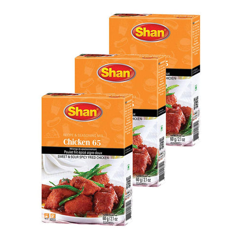Shan Chicken 65 Recipe And Seasoning Mix 2.1 Oz (60G) - Sweet And Sour Spicy Fried Chicken Seasoning For Chicken Wings, Vegan Re