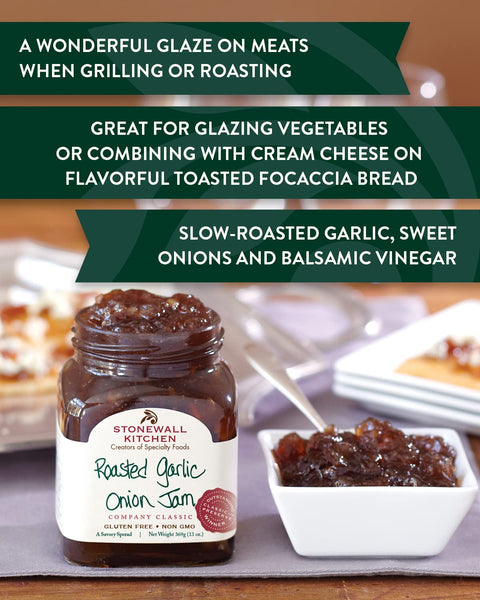 Roasted Garlic Onion Jam 13 oz Condiment STONEWALL KITCHEN