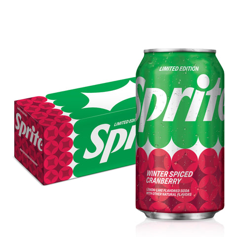 Sprite Winter Spiced Cranberry  Lemon-Lime and Cranberry Flavored Soda Pop Soft Drink  12 fl oz  12 Pack