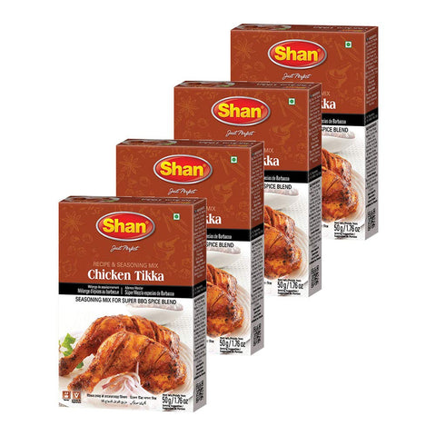 Shan - Chicken Tikka Seasoning Mix (50G) - Seasoning Packets For Tikka Masala (Pack Of 4)