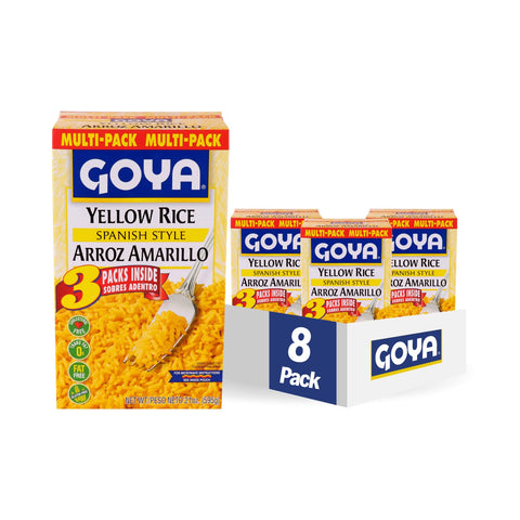 Goya Foods Yellow Rice Mix Multipack, 3-7 Ounce Packs (Pack Of 8)