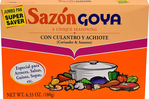 Goya Sazon Culantro/Achiote Jumbo 6.3 Oz(Pack Of 4)