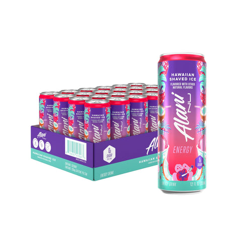 Alani Nu Hawaiian Shaved Ice Energy Drinks, Sugar Free, 200mg Caffeine, 12 Fl Oz Cans, Pack of 24