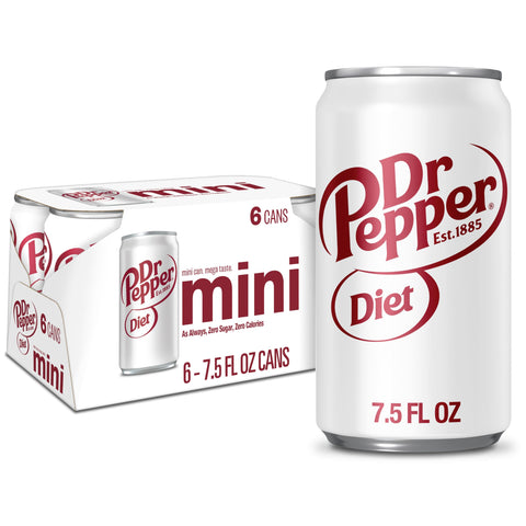 DIET DR PEPPER - MINI CANS, 7.5 OZ, 6 PK