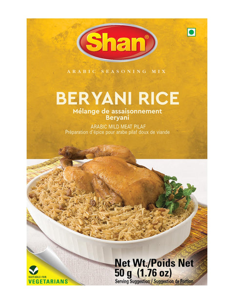 Shan Biryani Rice Arabic Seasoning Mix, 60G | Mild & Fragrant Pilaf Inspired By Authentic Arabic Cuisine | Vegetarian-Friendly |