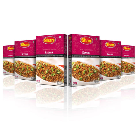 Shan - Keema Masala Seasoning Mix (50g) - Spice Packets for Delicious Stir-Fried Ground Meat (Pack of 6)