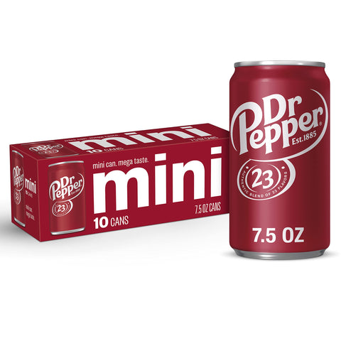 Dr Pepper - Mini Cans, 7.5 Oz, 10 Pk
