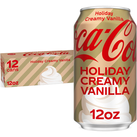Coca-Cola Holiday Creamy Vanilla Fridge Pack Cans  12 fl oz  12 Pack