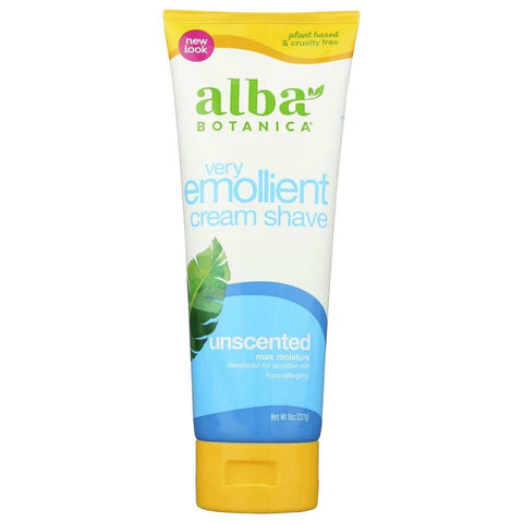 Very Emollient Unscented Cream Shave 8 oz ALBA BOTANICA