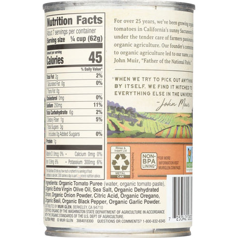 Organic Pizza Sauce 15 oz MUIR GLEN