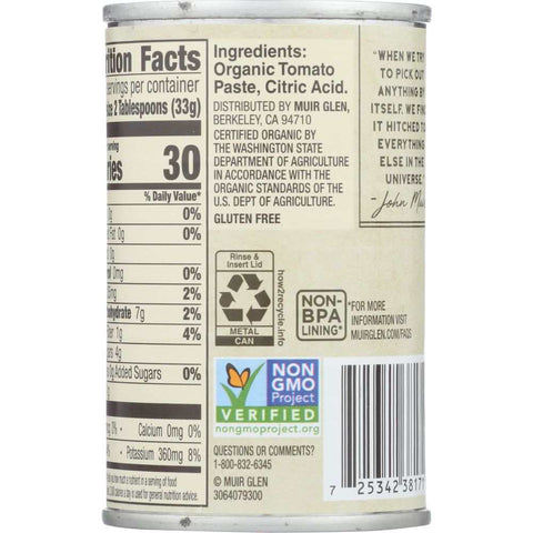 Organic Tomato Paste 6 oz Product MUIR GLEN
