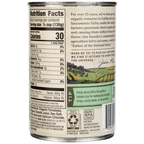 Organic Petite Diced Tomatoes Original 14.5oz MUIR GLEN
