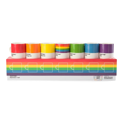 Pride Colorful Espresso Cup Set 7CT Pantone