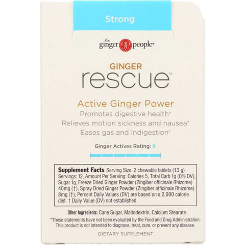 Ginger Rescue Chewable Strong Tablets 0.55 oz THE GINGER PEOPLE
