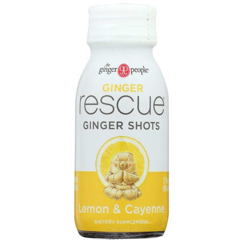 Rescue Ginger Shots Lemon & Cayenne 2 oz Daily Health Boost The Ginger People