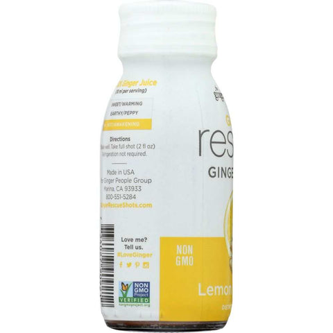 Rescue Ginger Shots Lemon & Cayenne 2 oz Daily Health Boost The Ginger People
