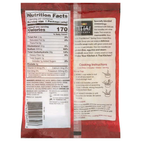 Instant Rice Noodle Soup Spring Onion 1.6 oz THAI KITCHEN