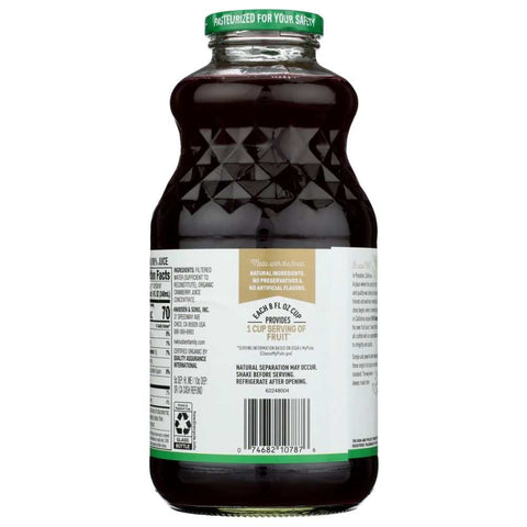 Organic Pure Unsweetened Cranberry Juice 32oz R.W. Knudsen