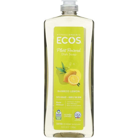Bamboo Lemon Dishwashing Liquid Plant-Based Cleaner ECOS 25 oz