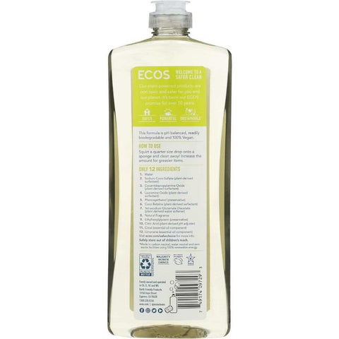Bamboo Lemon Dishwashing Liquid Plant-Based Cleaner ECOS 25 oz
