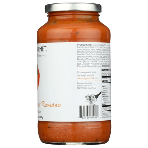 Creamy Parmesan Romano Pasta Sauce 25 oz DAVES GOURMET