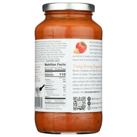 Creamy Parmesan Romano Pasta Sauce 25 oz DAVES GOURMET