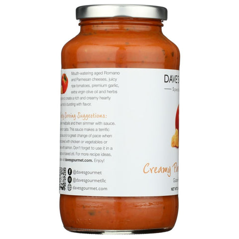 Creamy Parmesan Romano Pasta Sauce 25 oz DAVES GOURMET