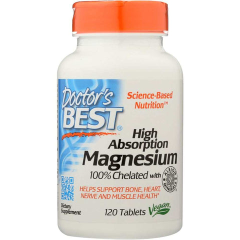 High Absorption Magnesium 100 mg Supplement Tablets 120 Count Doctor's Best