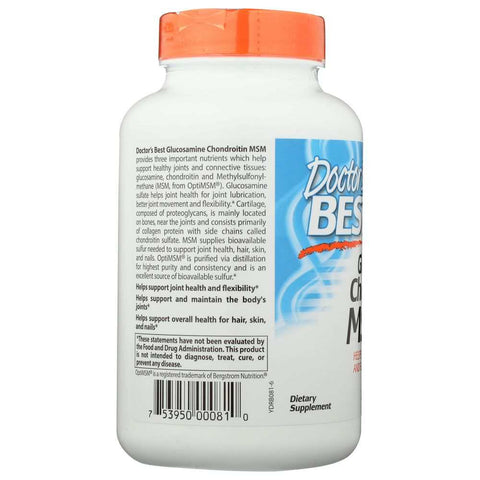 Glucosamine Chondroitin MSM Support Healthy Joints Supplement Doctor's Best