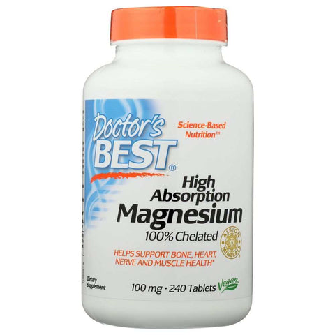 Hi Abs Chelated Magnesium 240 Tablet Supplement Doctor's Best