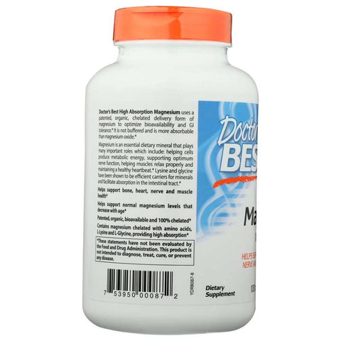 Hi Abs Chelated Magnesium 240 Tablet Supplement Doctor's Best