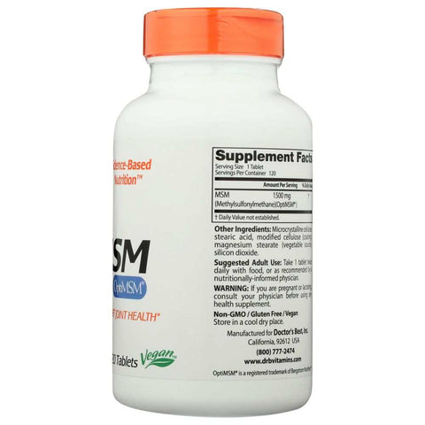 MSM 1500Mg Supplement 120 Tablets Doctor's Best