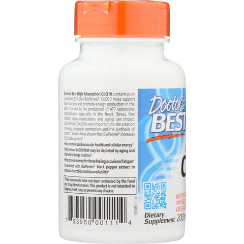 High Absorb CoQ10 200mg Softgels Supplement by DOCTORS BEST