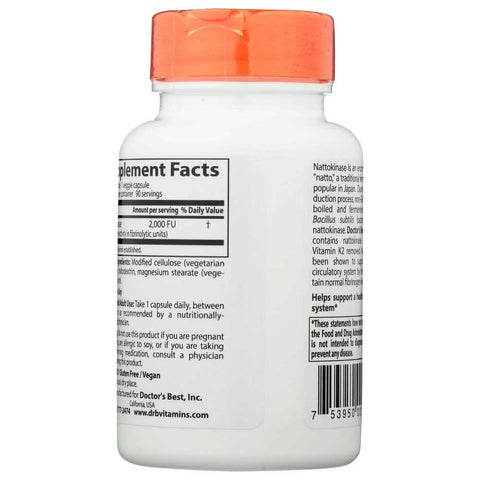 Nattokinase 2000Fu Enzyme Supplement 90 vc Doctor's Best