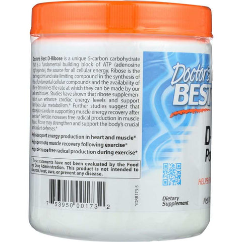 D-Ribose 5g Powder Cellular Energy Support Supplement Doctor's Best