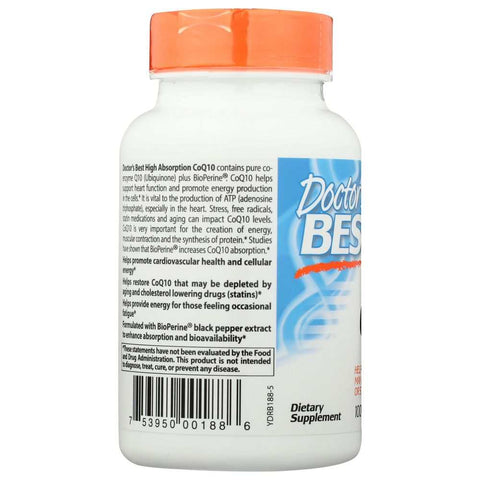 Hi Absorption CoQ10 100 Mg Supplement 120 vc Doctor's Best