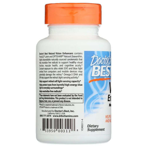 Natural Vision Enhancers with Lutein and Zeaxanthin Supplement 60 sg Doctor's Best