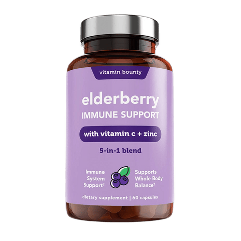 Elderberry Immune Support Supplement with Vitamin C Zinc Garlic Echinacea Vitamin Bounty