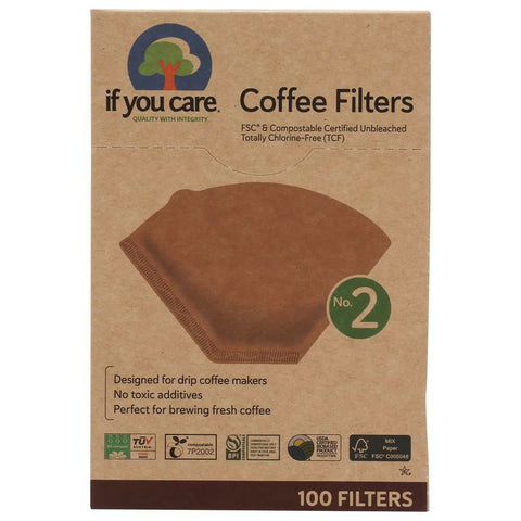 Coffee Filters No. 2 Size 100 Filters IF YOU CARE